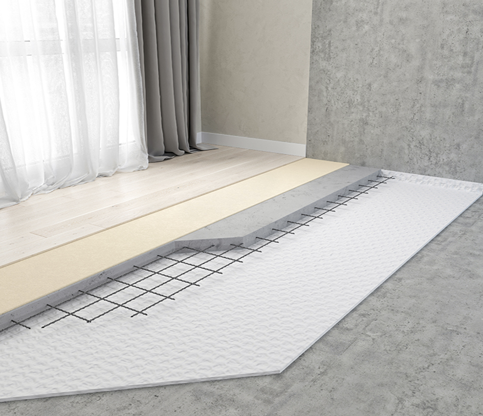 Garso izoliacinė sistema grindims (su betono perdanga) “Standart-4”